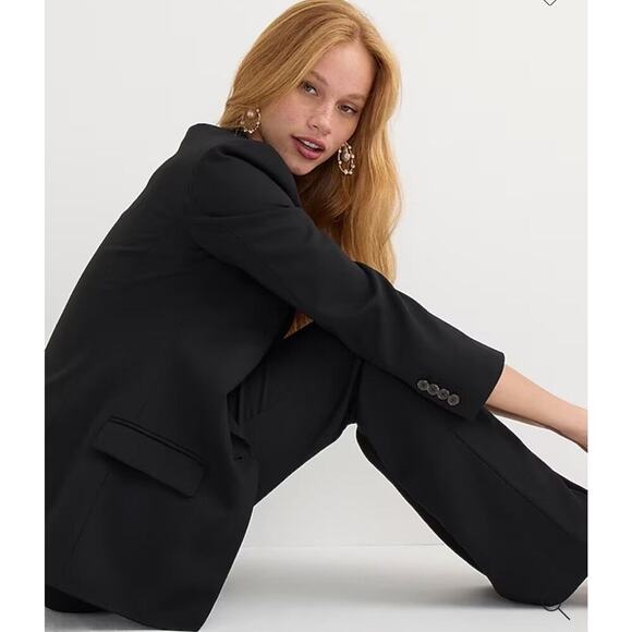 J.Crew Willa Blazer Womens 4 Black Italian City Wool One Button Preppy Academia - Picture 16 of 16